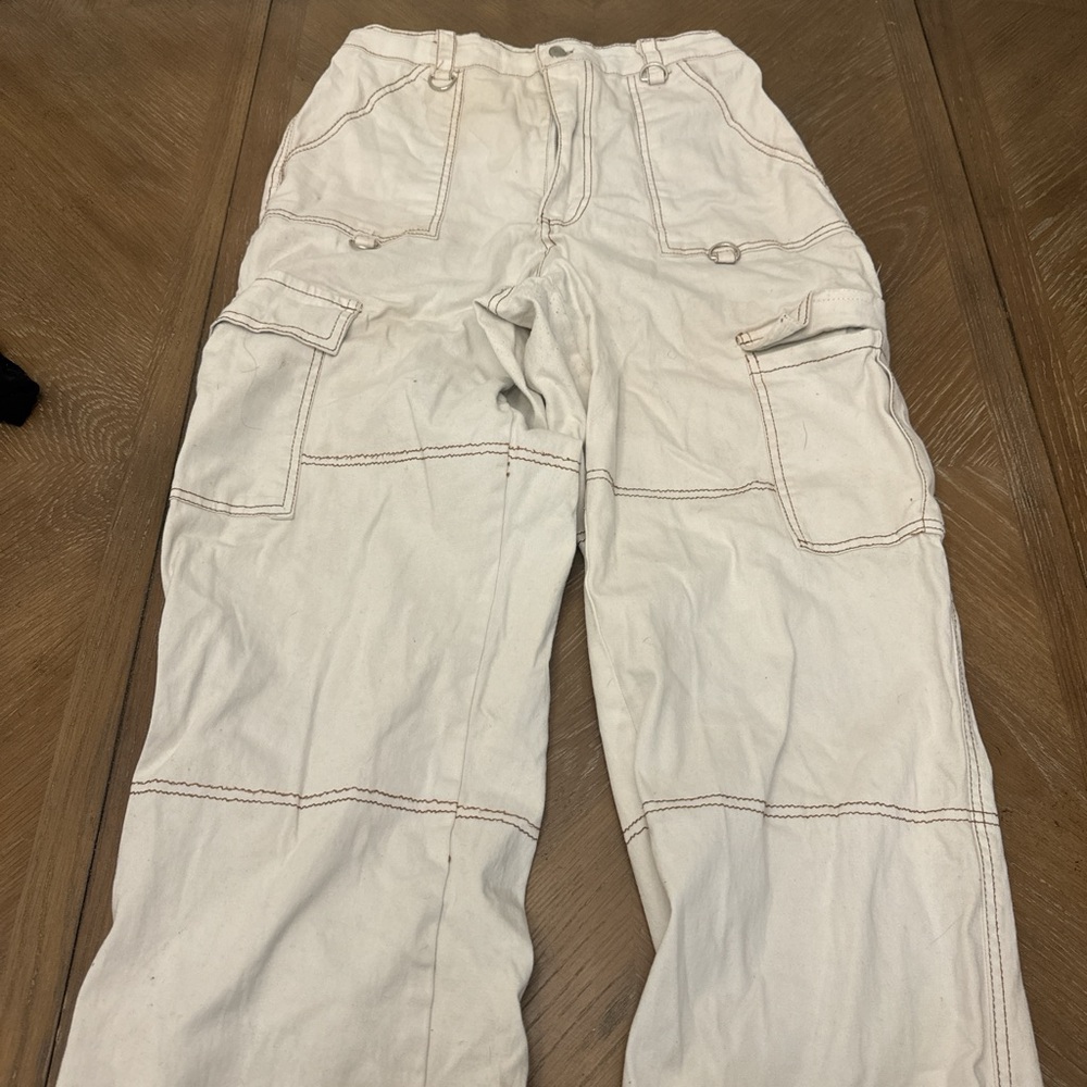Casual Cream Cargo Pants